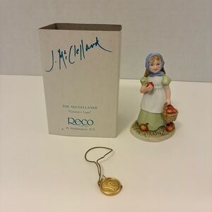 J McClelland Reco Collection Country Lass 3.5” Porcelain Figure with Box